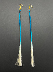 Long Muka ear-wear Blue and Natural