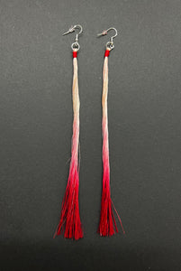 Long Muka ear-wear Red and Natural