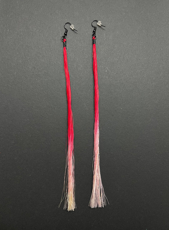 Long Muka ear-wear Red and Natural