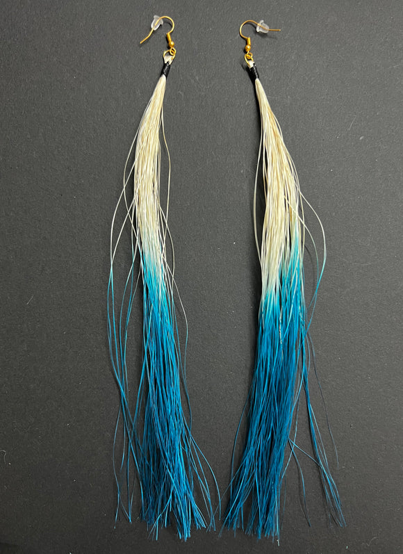 Long Muka ear-wear Blue and Natural